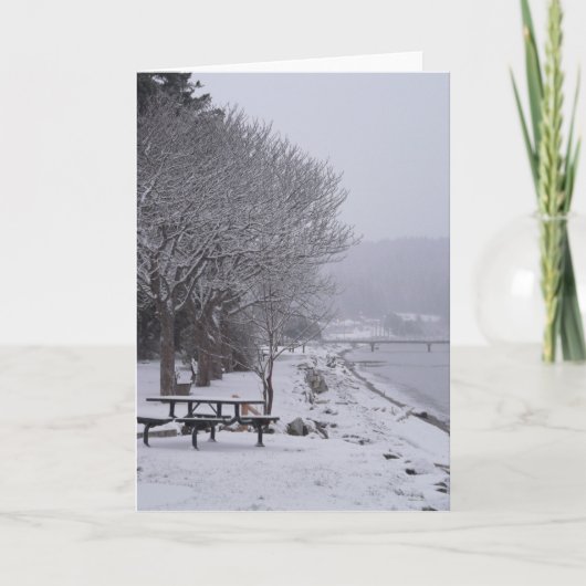 Cartes Pour Fêtes Annuelles Plage de galets Scène d'hiver 2 (Devant)