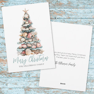 Cartes Pour Fêtes Annuelles Plage de l'Arbre de Noël