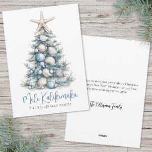 Cartes Pour Fêtes Annuelles Plage de l'Arbre de Noël Mele Kalikimaka