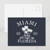 Cartes Pour Fêtes Annuelles Plage de Miami City en Floride (Devant / Derrière)