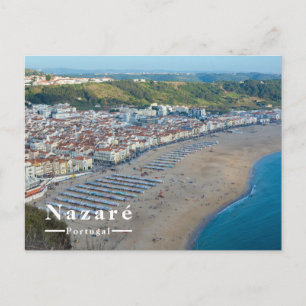 Cartes Pour Fêtes Annuelles Plage de Nazaré Portugal Ville Côtière Pittoresque