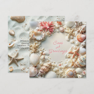 Cartes Pour Fêtes Annuelles Plage de Noël Mers & Salutations