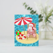 Cartes Pour Fêtes Annuelles plage de noël père noël (Debout devant)