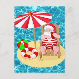 Cartes Pour Fêtes Annuelles plage de noël père noël