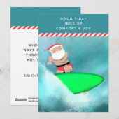 Cartes Pour Fêtes Annuelles Plage de surf de Noël créative (Devant / Derrière)