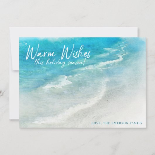 Cartes Pour Fêtes Annuelles PLAGE DE VACANCES TROPICALES | Noël ou Hanouka (Devant)