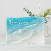 Cartes Pour Fêtes Annuelles PLAGE DE VACANCES TROPICALES | Noël ou Hanouka (Debout devant)