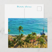 Cartes Pour Fêtes Annuelles Plage de Waikiki (Devant / Derrière)