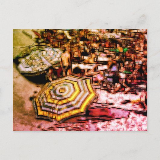 Cartes Pour Fêtes Annuelles Plage effet numérique de style "impression" (Devant)