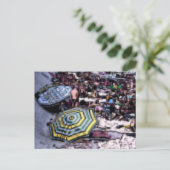 Cartes Pour Fêtes Annuelles Plage effet numérique de style "impression" (Debout devant)