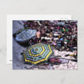 Cartes Pour Fêtes Annuelles Plage effet numérique de style "impression" (Devant / Derrière)