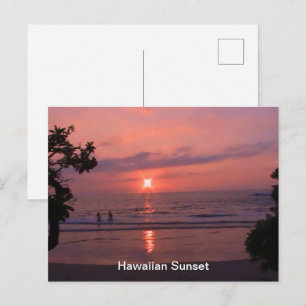Cartes Pour Fêtes Annuelles Plage Hawaiian Sunset Ocean Beach