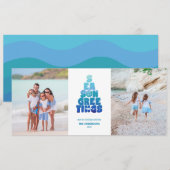 Cartes Pour Fêtes Annuelles Plage Mers et salutations (Devant / Derrière)