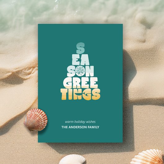 Cartes Pour Fêtes Annuelles Plage Mers et Salutations