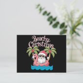 Cartes Pour Fêtes Annuelles Plage Noël Tropical Vacances Père Noël Beach (Debout devant)
