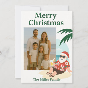 Cartes Pour Fêtes Annuelles Plage Père Noël Funny Christmas Card