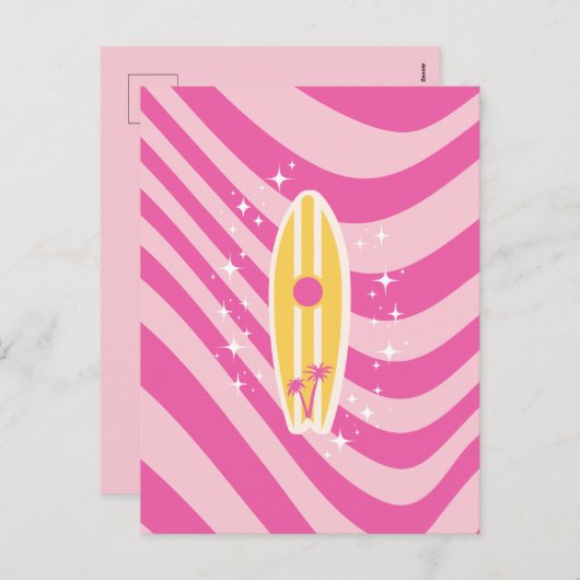 Cartes Pour Fêtes Annuelles Plage, Plage Art, Vibes tropicales, Preppy (Devant / Derrière)