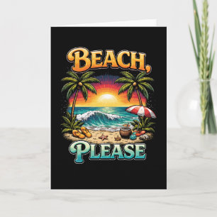 Cartes Pour Fêtes Annuelles Plage, s'il vous plaît