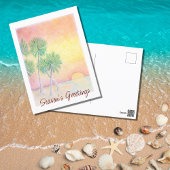 Cartes Pour Fêtes Annuelles Plage tropicale Palmiers couchers de soleil
