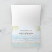 Cartes Pour Fêtes Annuelles Plage tropicale repliée Photo de Noël (Intérieur)