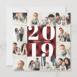 Cartes Pour Fêtes Annuelles Plaid 2019 Holiday 12 Photo Collage Grid
