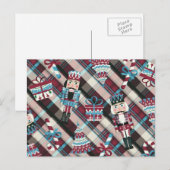 Cartes Pour Fêtes Annuelles Plaid Blue Burgundy (Devant / Derrière)
