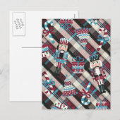 Cartes Pour Fêtes Annuelles Plaid Blue Burgundy (Devant / Derrière)