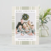 Cartes Pour Fêtes Annuelles Plaid Christmas Card with Photo Holiday Card (Debout devant)