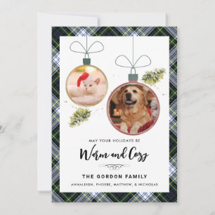 Cartes Pour Fêtes Annuelles Plaid Family Christmas 2 Photos de famille Gordon
