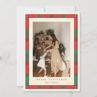 Cartes Pour Fêtes Annuelles Plaid Frame Holiday Card