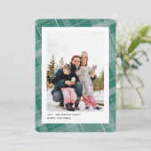 Cartes Pour Fêtes Annuelles Plaid minimal une photo turquoise vertical (Debout devant)