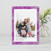 Cartes Pour Fêtes Annuelles Plaid minimal une photo violet vertical (Debout devant)