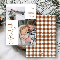 Plaid Mr et Mrs Married & Joyeux Photo