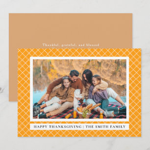 Cartes Pour Fêtes Annuelles Plaid orange Bon thanksgiving photo d'automne
