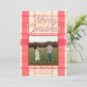 Cartes Pour Fêtes Annuelles Plaid Rose Vintage (Debout devant)