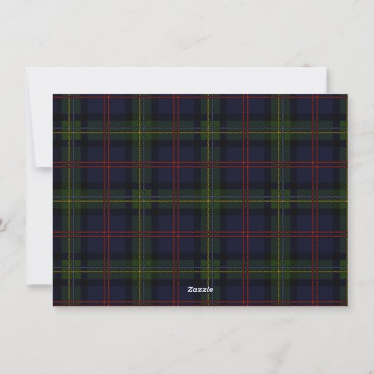 Cartes Pour Fêtes Annuelles Plaid Rustic Family Photo Malcolm Tartan (Dos)