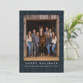 Cartes Pour Fêtes Annuelles Plaid Tartan Equestrian Barn Ranch Christmas (Debout devant)