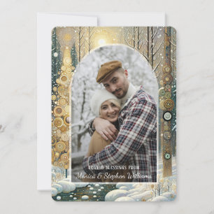 Cartes Pour Fêtes Annuelles Plaisir personnalisé Colorful Abstrait Winter Wond