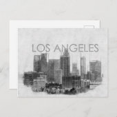 Cartes Pour Fêtes Annuelles Plan d'horizon de Los Angeles (Devant / Derrière)