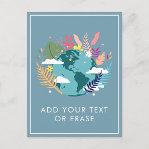 Cartes Pour Fêtes Annuelles Planète Terre Nature Nuages Tropical Ajouter Votre