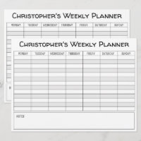 Planificateur hebdomadaire pour personnaliser avec