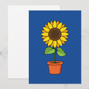 Cartes Pour Fêtes Annuelles Plante de tournesol dans un pot