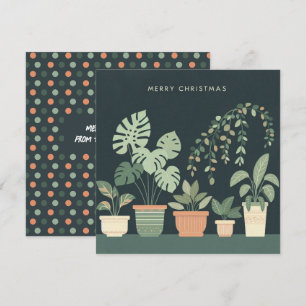 Cartes Pour Fêtes Annuelles Plantes de Noël Orange Vert en Pot