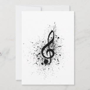 Cartes Pour Fêtes Annuelles Plaque musicale de musique de page motif de notes