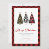 Cartes Pour Fêtes Annuelles Playful Buffalo Plaid Christmas Tree Festive Card (Devant)