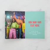 Cartes Pour Fêtes Annuelles Playful Custom Photo Christmas Tree Green Folded (Intérieur)