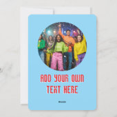 Cartes Pour Fêtes Annuelles Playful Custom Photo Modern Christmas Tree Blue (Dos)