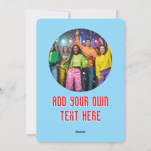 Cartes Pour Fêtes Annuelles Playful Custom Photo Modern Christmas Tree Blue (Dos)