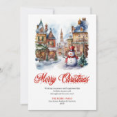 Cartes Pour Fêtes Annuelles Playful holiday scene editable greeting card (Devant)