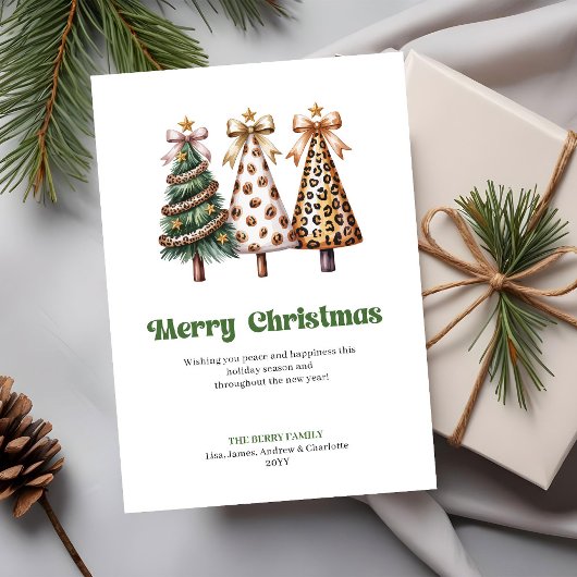 Cartes Pour Fêtes Annuelles Playful leopard pattern Christmas greeting card